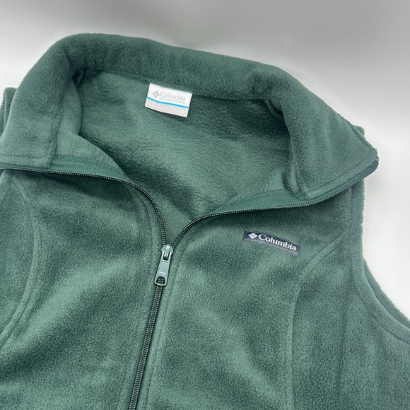 Columbia Dark Green Fleece Vest - Picture 2 of 4